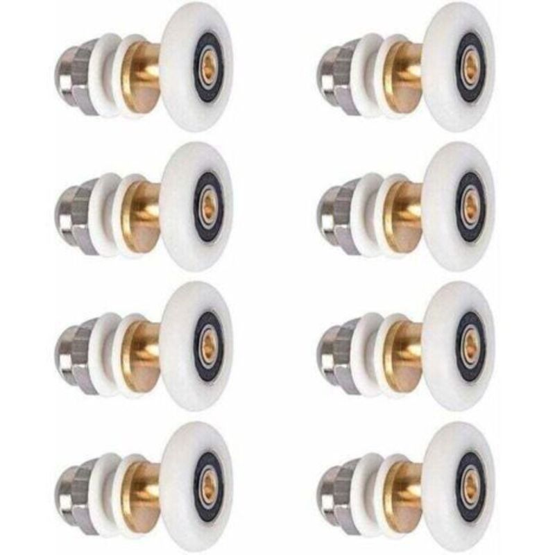 8 Stück 25 Mm Porte De Douche - Rouleau Roulette Roue Pour Porte De Douche Roulettes Coulissantes Porte De Douche De Replacement Pour Rouleau