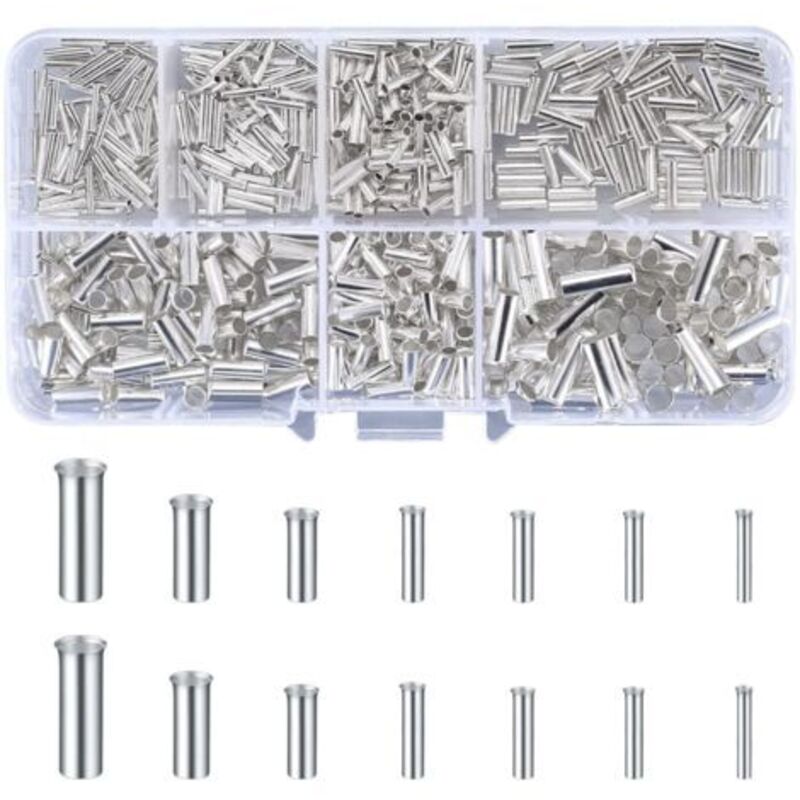 Kit Mit 600 Nicht Isolierten Crimp-elektroklemmen – Leitfähigkeit 97 % – Für Kabel Von 0,5 Bis 6,0 Mm² – Sichere Und Korrosionsbeständige Verbindung