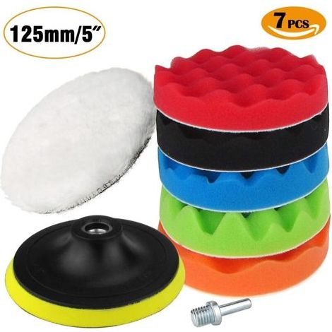 Polierhaube Und Schwamm, 125 Mm/5 Zoll, Polierschwamm, Auto-polierschwamm, Schwamm Und Wolle, Polierwachs-sets, Polierpads Mit M10-bohradapter, Rapanda