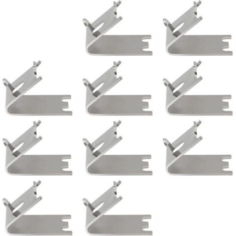 Ahlsen – Kühlschrank-regalklammern Aus Edelstahl – Packung Mit 10 Haken 28 Mm X 23 Mm – Noppendesign Für Geschlitzte Pilaster