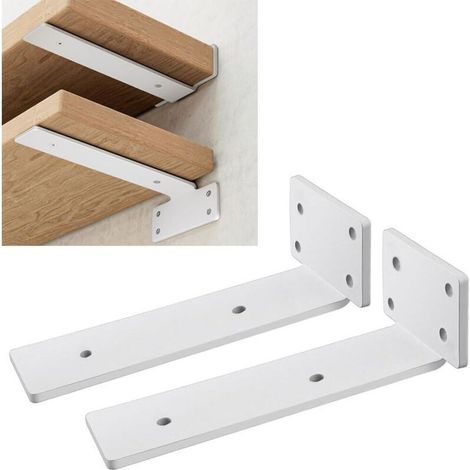 2er-pack Robuste Regalhalterungen Für Die Wandmontage, Mit 75 Kg Schwerer Tragfähigkeit, T-förmige Hängemontage, Wandhalterung (weiß, 20 Cm)