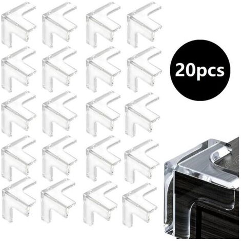 20 Stück T-förmiger Tischeckenschutz, Transparenter, Ungiftiger, Weicher Tischeckenschutz Mit Kleber, Für Kamin, Tisch, Möbelecken, Nachttische