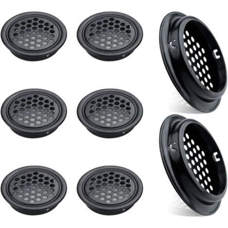 Set Mit 8 Runden Lüftungsschlitzen Aus Edelstahl Für Küchenmöbel, Lüftungsschlitze Aus Edelstahl (53 Mm, Schwarz)