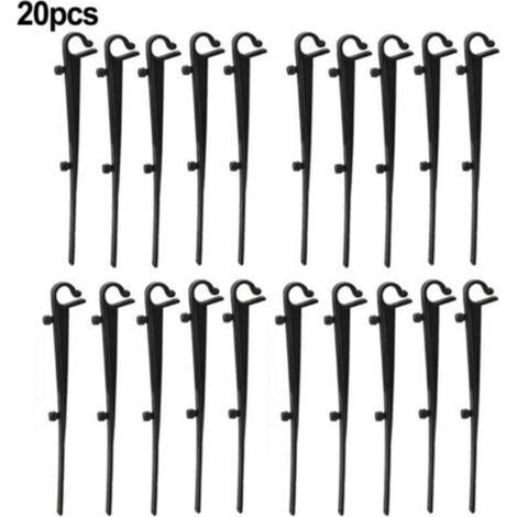 Packung Mit 20 Befestigungshaken Für Dachrinnenschutznetze Aus Pp – Länge 16 Cm, Achsabstand 7,2 Cm, Schwarz
