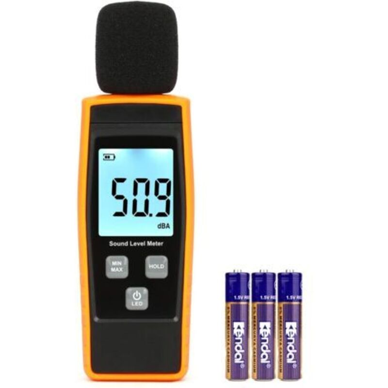 Pr-dezibelmeter – Tragbarer Schallpegelmesser – Strand 30–130 Db (a), Db-messgerät, Geräuschpegel, Test Zur Überwachung Von Dezibel – Gelb (batterie Im Lieferumfang Enthalten)