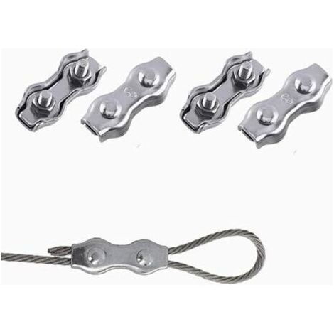 Stahlkabelbinder, Seilbinder, Duplex-clips, M3-doppelkabelbinder, Doppelte Edelstahl-kabelbinder, M3-edelstahl-kabelbinder Zur Befestigung Eines Wäscheleinen-baldachins, 4 Stück