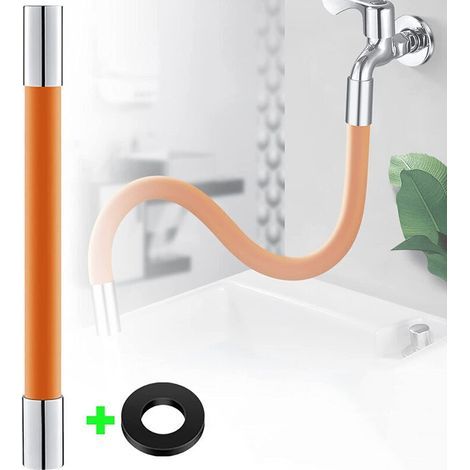 Rohrverlängerung Von Robinet 20 Cm Tuyau De Pulvérisation Extension Rotation À 360° For Cuisine Salle De Bain Orange