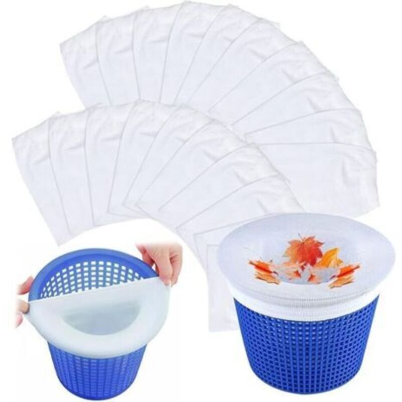 Pr 20 Pièces Chaussette Skimmer Piscine, Wiederverwendbare Chaussettes Filtre Piscine, Pool Skimmer Socks, Accessoires De Piscine Pour Écumoire