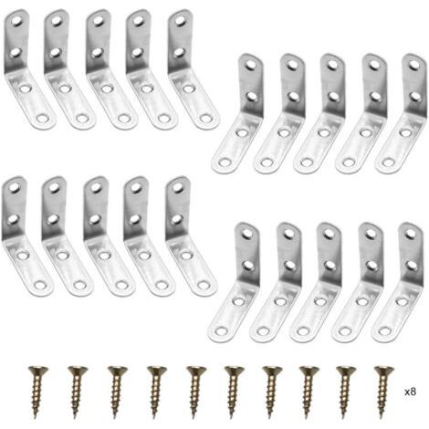 20 Befestigungs-sets, 50 X 50 Mm Winkelanschlüsse, Halterung Für Münz-sets Und Edelstahl Bei 90 Grad In L-form Mit Sicht