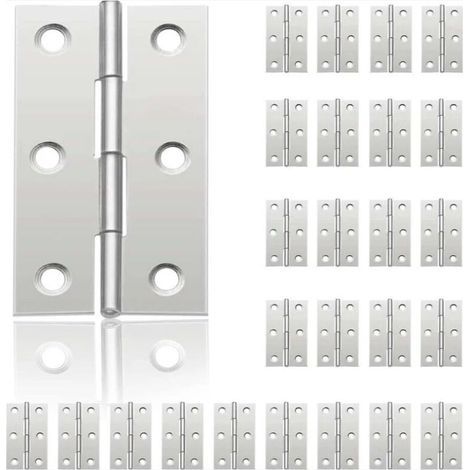 24 Stück Kleine Scharniere Für Türen, Edelstahlscharniere, Diy-türscharniere Für Schranktüren, Klavierscharniere, Schmuckschatullen, Wohnmöbel, Hardware, Schränke (44 Mm 30 Mm)