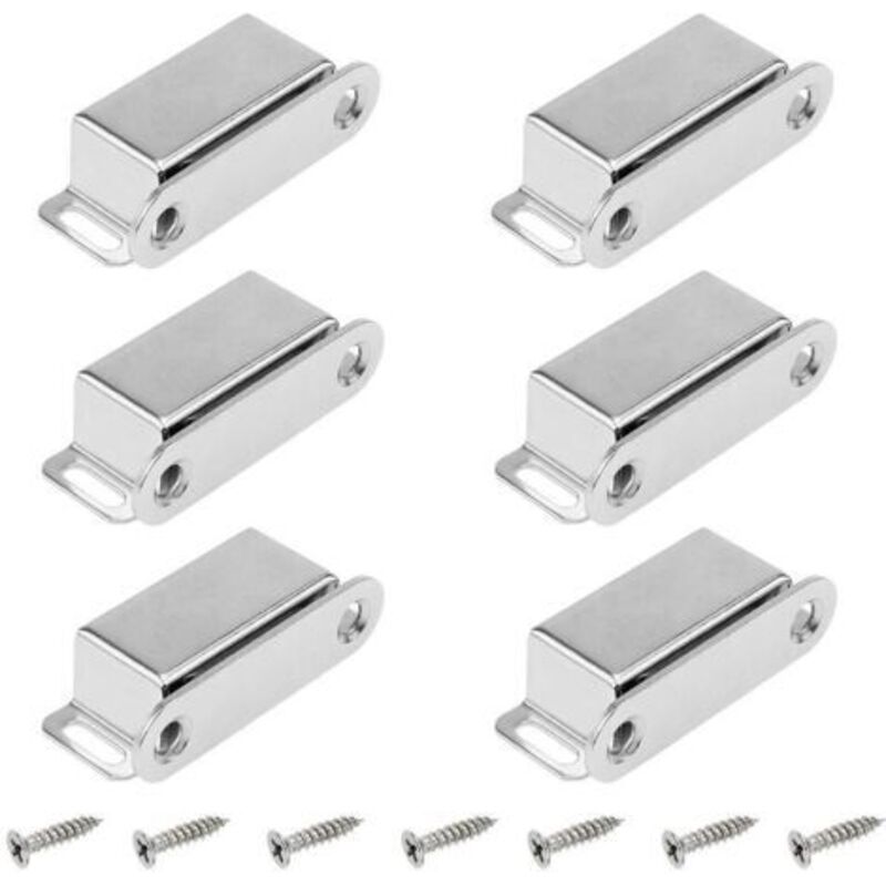 Pr 6 Stück Magnetriegel Aus Edelstahl, Türmagnete, Magnetverschlüsse, Magnet Für Schranktüren, Möbel, Starker Magnet Bis Zu 6 Kg, Mit Schrauben Für Schubladen