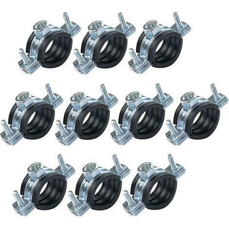 Lot Von 10 Isophonischen Colliers – Stützbefestigung Mit Gelenk – Für Rohre Ø 3/4'' 26–30 Mm – Aus Stahlblech – Mit Sicht М8/м10