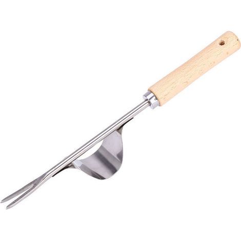 Handjäter Aus Edelstahl Mit Holzgriff, Werkzeug Zum Schnellen Jäten Von Boden Und Garten, Y-förmiger Handjäter Racone Fork,