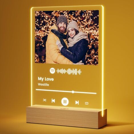 Geschenk Für Den Mann Des Heiligen Valentin, Personalisiertes Spotify-plakat. Geschenk Für Das Paar Des Paares Von St. Valentin, Personalisierte Lampe Mit Fotogeschenken, Jubiläums-geschenkidee Für Di