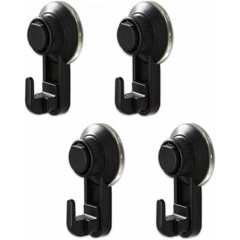 4er-pack Saugnapf-haken, Leistungsstarke Haken Ohne Bohren, Wiederverwendbare Wasserdichte Haken Für Küche Und Badezimmer, Maximale Belastung: 5 Kg (schwarz)