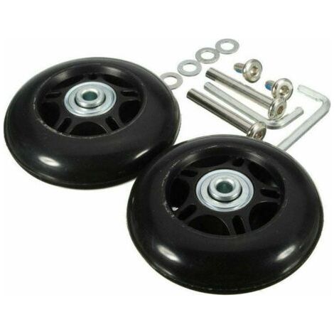 Packung Mit 2 Ersatz-kofferrollen Mit Schwarzen Achsen, 40 Mm X 18 Mm, Universelle Kofferrollen