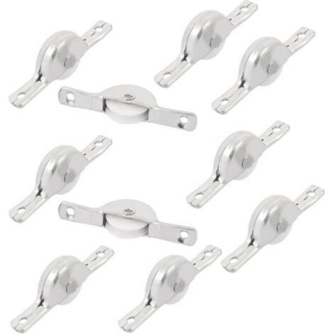 Sourcing Map Lenkrolle Für Möbel, Kleiderschrank, Schrank, Schiebetür, 4,6 Cm (46 Mm), Lochabstand, Silberfarben, 10 Stück
