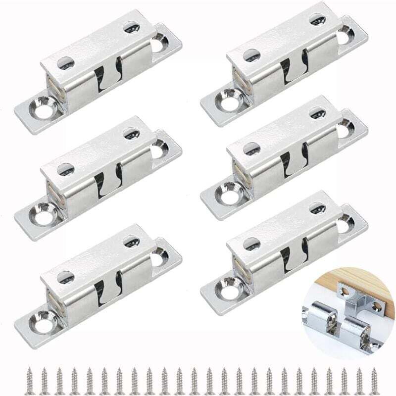 6-teiliges Schrankregal, 46 Mm Breites, Doppeltes Rouleau, Verstellbares Schrankregal Für Schranktüren, Garderobenschränke Mit 24 Türen, Für Placard-armoires, Badezimmerschränke, Tischplatten (silber)