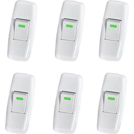 3x6,5cm 6er-pack Lampenschalter, Torpedoschalter, Netzkabelschalter, Nachttischlampenschalter, Inline-wippschalter Für Den Austausch Von Nachttischlampen