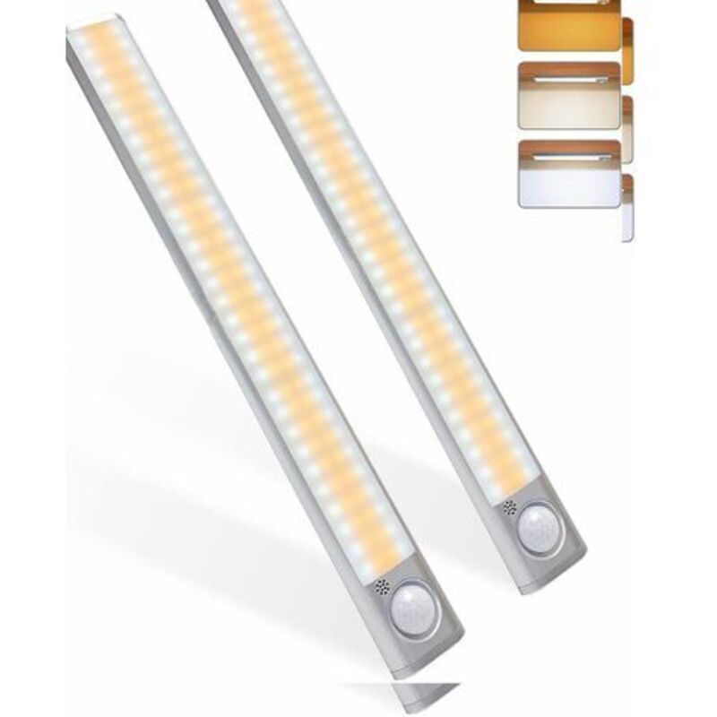 Plakettenlampe 120led, Bewegungserkennungslampe, Einstellbare Leuchtkraft Mit 3 Farben, Wiederaufladbar Über Usb, Ohne Kabel, Praktisch Für Schränke, Küchen, Schränke, Garage, Taschenlampe
