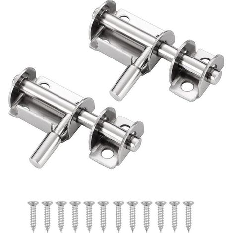 2 Stück Edelstahl-türriegel, Mini-schiebebuchtriegel, Geeignet Für Gartentüren, Fenster, Lagerhallen (silber)