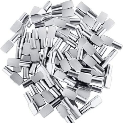 120er-pack Regalklammern Für Möbelnägel, Regalstützen Aus Vernickeltem Metall