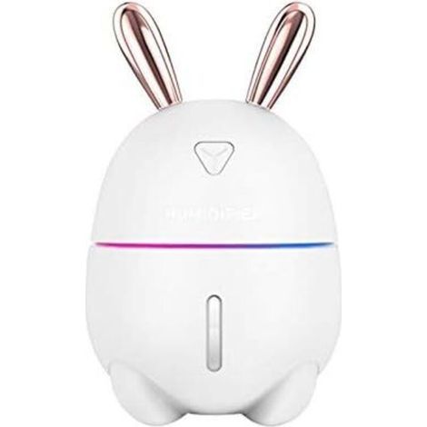 Luftbefeuchter 300 Ml, Niedliches Kaninchen, Ultra-leiser Usb-aroma-diffusor Für Ätherische Öle, Büro, Auto, Luftbefeuchter, Luftreiniger, Nebelhersteller, Weiß-