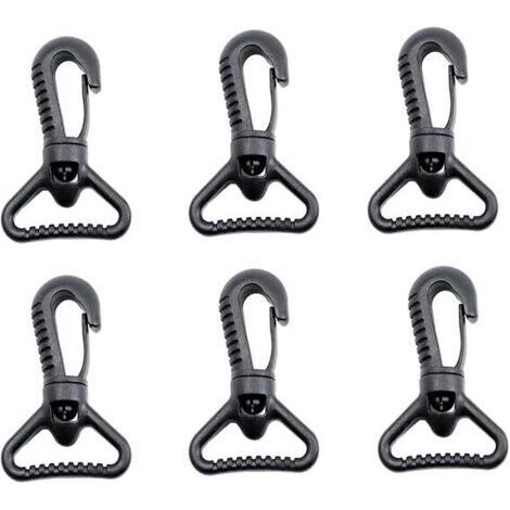 Ahlsen 6 Stück Kunststoff-karabiner, Drehbarer Kunststoff-karabiner Für Push Gate – Drehbarer Karabiner – Drehbarer Karabiner – Schnallenverschluss Für Riemen, Schwarz