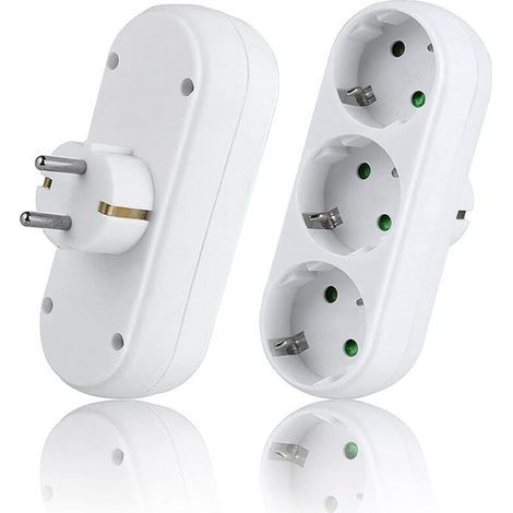 2-teilige Steckdosenleiste, Mehrfachsteckdosenblock Mit 3 Steckdosen, (3500 W/16 A), Mehrfachsteckdose, Elektrische Mehrfachsteckdose Für Zuhause Und Büro