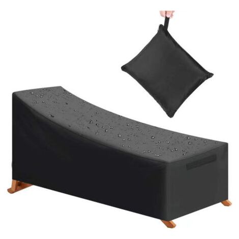 Housse De Protection, Undurchlässig, Coupe-vent, Uv-schutz, Tissu 210d Housse De Protection Solaire, Chaiselongue (210x75x40/80cm) Noir
