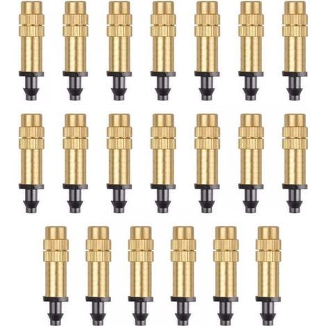 20 Stück Verstellbare Kupfer-zerstäubungsdüse, Tropfbewässerungssprüher, 4/7 Mm Zerstäubung, Mikro-sprinkler, Bewässerungsausrüstung, Kühlung, Garten, Gewächshaus, Gemüse