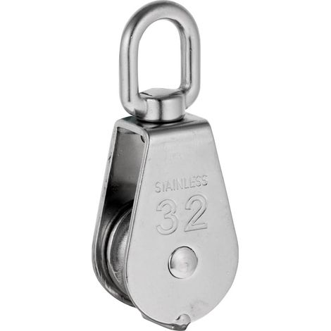 Aiducho Hochleistungs-seilrolle Mit Einer Rolle Und Drehbarem Rollenblock Aus Edelstahl, Maximale Belastung 35–1000 Kg – M32