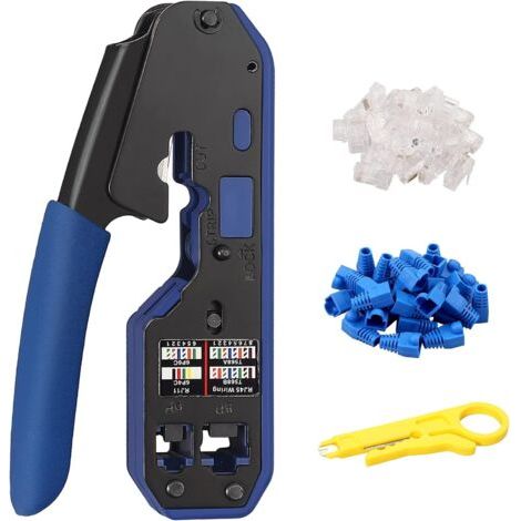 Stecken Sie Den Proster Rj45 Cat5 Cat5e Cat6 Cat6a Rj-11, 6p/rj-12, 8p/rj-45 Mit 50 Anschlüssen Und 50 Anschlüssen Fest