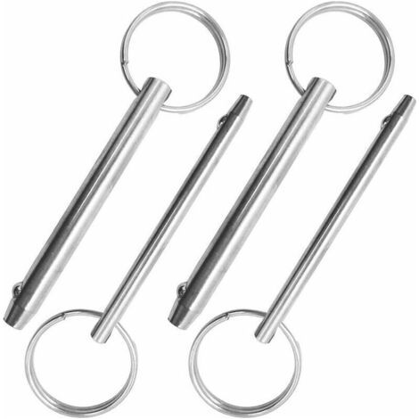 Set Mit 4 Schnellspannstiften, Durchmesser 8 Mm Und 6,3 Mm, Gesamtlänge 76 Mm, Komplett Aus Edelstahl 316 Gefertigt,