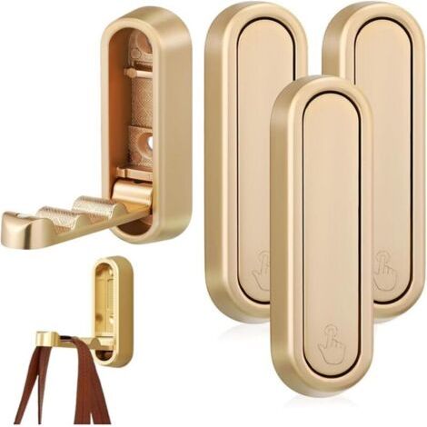 4 Stück Häkelarbeiten Aus Biegsamem Material, Häkel-wandbild Aus Aluminium, Häkel-pliant 90 Grad, Häkelarbeiten Für Manteaux Invisibles Für Bureau Cuisine Chambre Salle De Bain Cuisine (doré)