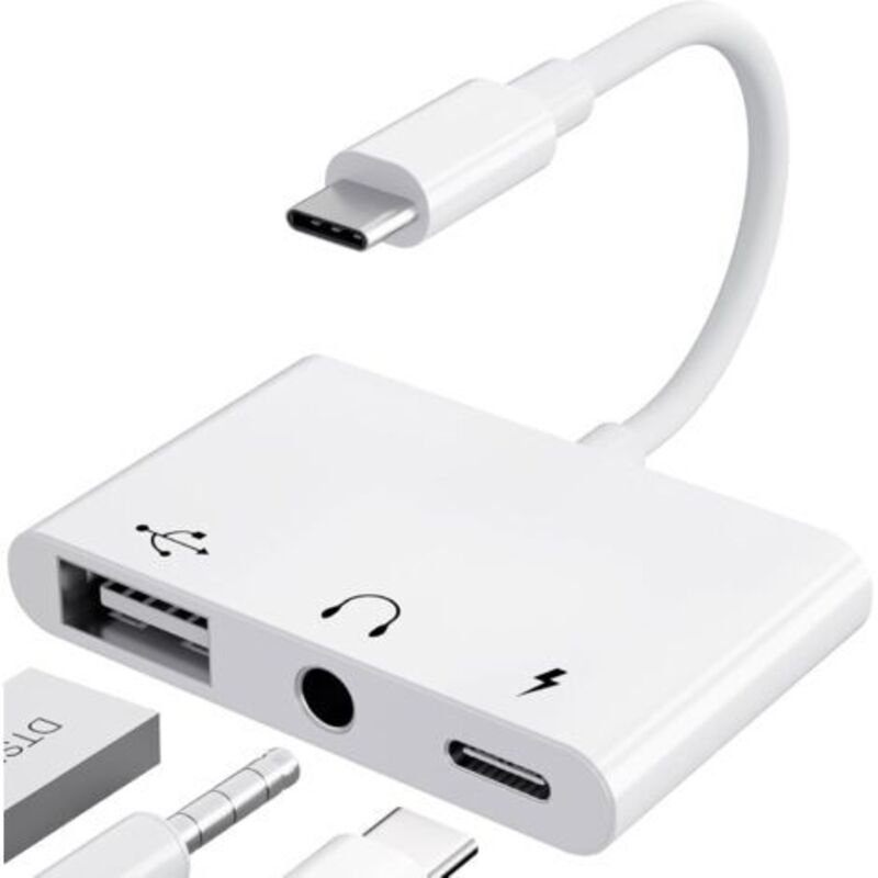 Usb-c-auf-3,5-mm-klinkenadapter – 60-w-pd-schnellladung – High-fidelity-audio Mit Dac-chip – Kompatibel Mit Usb-otg-geräten