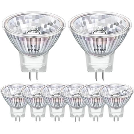 8er-pack Halogen-ampulle Gu4 Mr11 12 V 10 W, Halogen-ampulle Mr11 2800 K, Dimmbar, Gu4-halogen Für Maison, Paysage, Encastré, Eclairage Sur Rail [energieklasse G]
