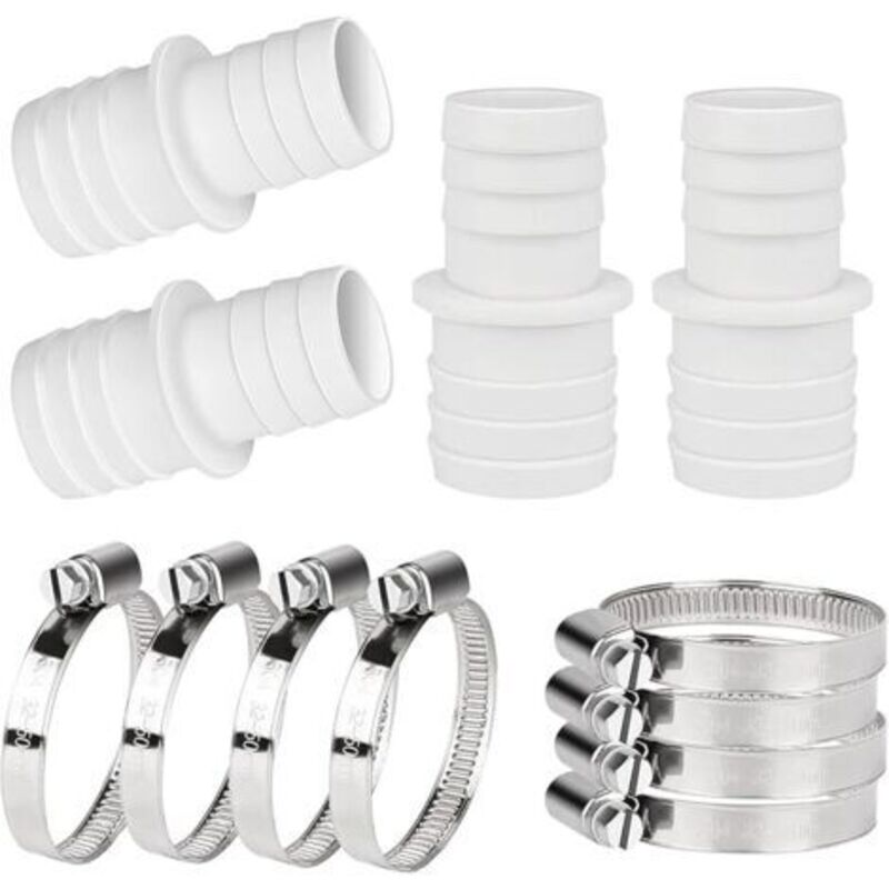 4er Set Schlauchverbinder, Schwimmbadschlauchadapter, Schlauchverbinder Mit Schlauchklemmen, Schwimmbadverbinderadapter, Schlauchadapter Ø 32 Bis 38 Mm Für Schwimmbad (32-38)