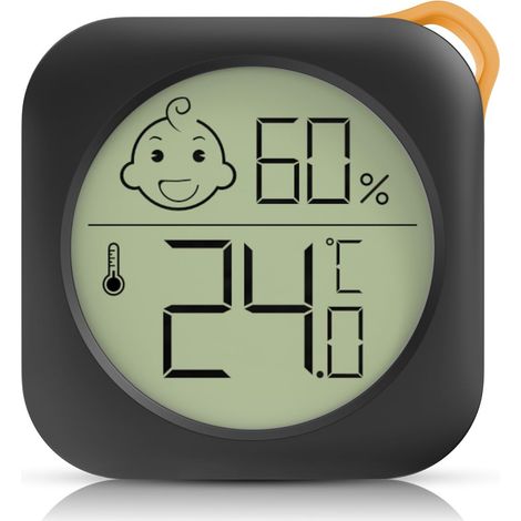 Kompaktes Numerisches Thermo- Und Hygrometer Für Den Innenraum, Mini-temperatur- Und Luftfeuchtigkeitsmesser, Schwarz.