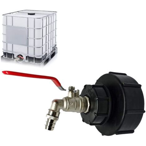 Ibc Tonnenfass-ventilgelenk-zubehör, Tonnenfass-adapter, Dickes Gewinde, 6-punkt-hahn, Roter Griff