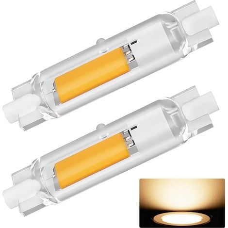 Led-ampulle R7s 78 Mm 20 W Mit Variabler Intensität – Entspricht Halogen 200 W, 2000 Lm, Weißes Licht Bei 3000 K – 90 % Energieeinsparung, Ohne 360°-szintillation (2 Stück)