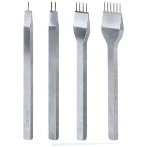 Locher-werkzeug-set, 4-teilig, 4 Mm Diy-leder, Krallenstanzer Zum Basteln, Lochnähen, Diamant-schnürung Zum Basteln