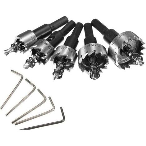 Set Mit 5 16/18,5/20/25/30 Mm Hochgeschwindigkeits-lochsägen Aus Hss-edelstahl Mit Silberner Metalllegierungsfeder.