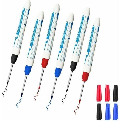 6er-pack Bohrlochmarkierungen – Zimmermannsbleistifte – 30 Mm Extra Langer Punktmarkierungsstift Für Zimmermann Oder Bau, Funktioniert Gut Auf Holz, Kunststoff, A