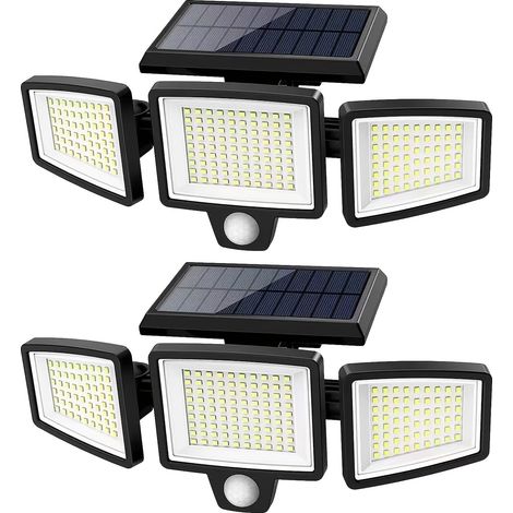 Außen-sonnenleuchte Mit Dreifach-tête / Solar-wandleuchte Für Den Außenbereich – Schutzart Ip44 [lot De 1]