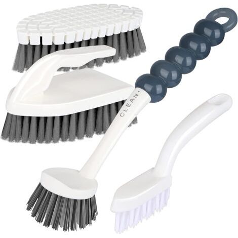 Set Mit 4 Scheuerbürsten – Bequemer Griff, Küchenreinigung, Flexibel, Wandfugen Und Zuhause