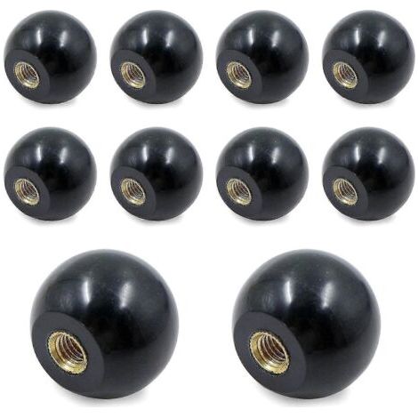 Kugelgriff: 10 Stück, Innengewinde, M625 Mm Isoliergriff, Schwarzer Bakelit-rundgriff, Kupfer.