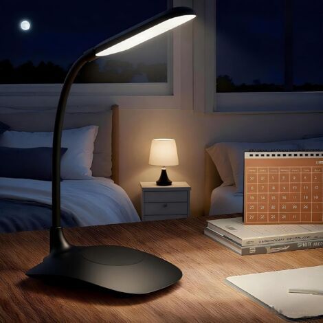 Schwarze Led-schreibtischlampe Mit Touch-steuerung Und Dimmer, 12,51027,5 Cm, Verstellbar Für Büros, Schlafzimmer Und Nachttische.