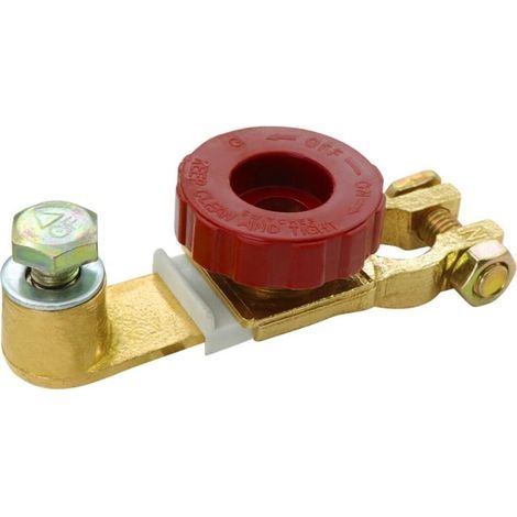 Autobatterieschalter, 12 V-36 V Batterie-leistungsschalter, Reines Kupfermaterial, Universeller Fahrzeugbatterie-trennschalter Mit Knopf (rot)