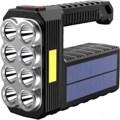 Mega Power Solar-taschenlampe Mit 8 Leds, Tragbare, Wiederaufladbare Super-leuchte, Leistungsstarke Arbeitsausrüstung Für Das Leben